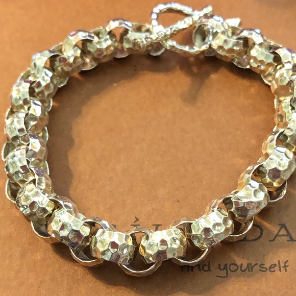 Silpada Hammered Link Sterling Silver Bracelet B1610 - Picture 13 of 15